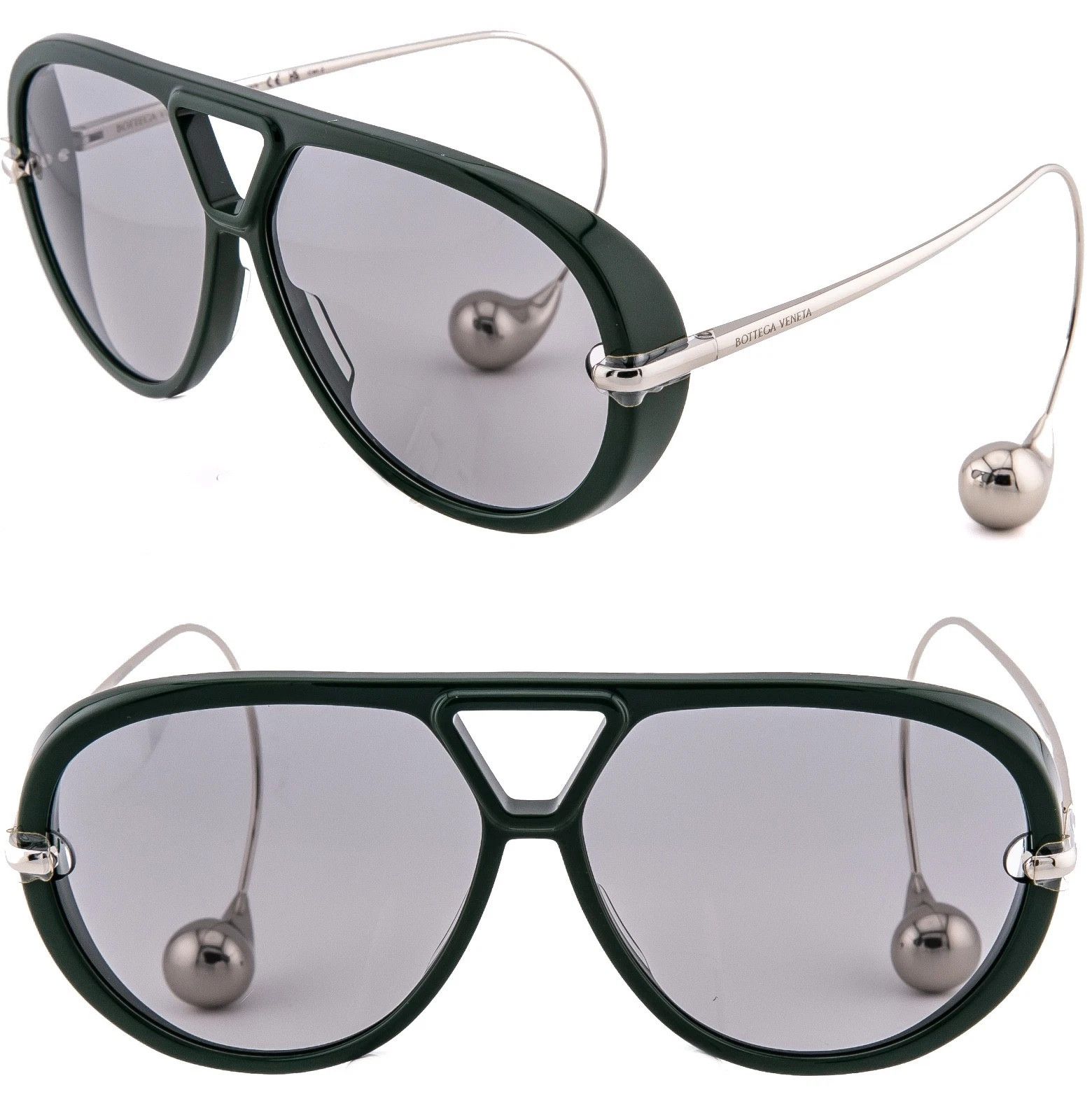 Bottega Veneta BOTTEGA VENETA 1273 DROP BV1273S Metal Silver Green 008 Size ONE SIZE - 1 Thumbnail