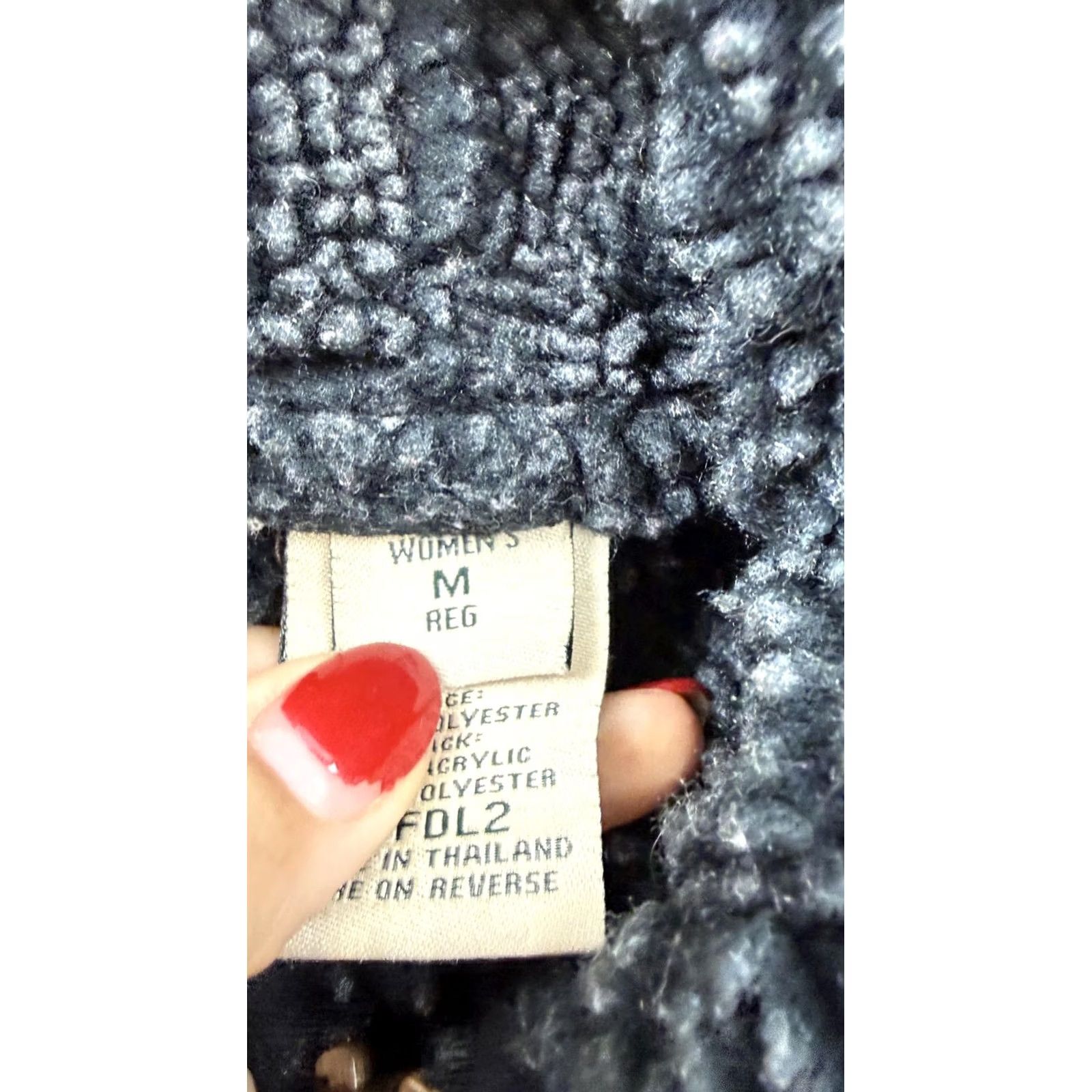 Vintage L.L.Bean Jacket Womens Medium Black Hooded Sherpa Lined Full Zip Fleece Warm Size M / US 6-8 / IT 42-44 - 7 Thumbnail