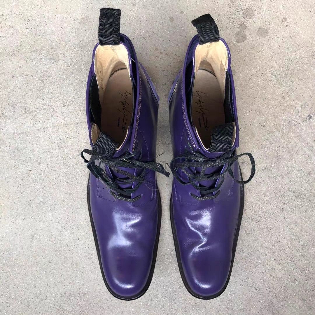 Yohji Yamamoto Yohji Yamamoto × Hiromu Takahara Runway Purple Boots K11 Size US 8.5 / EU 41-42 - 3 Thumbnail