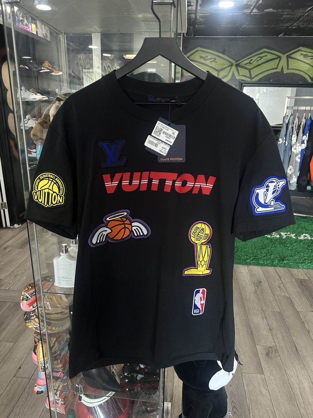 image of Louis Vuitton X Nba T-Shirt In Black, Men's (Size XL)