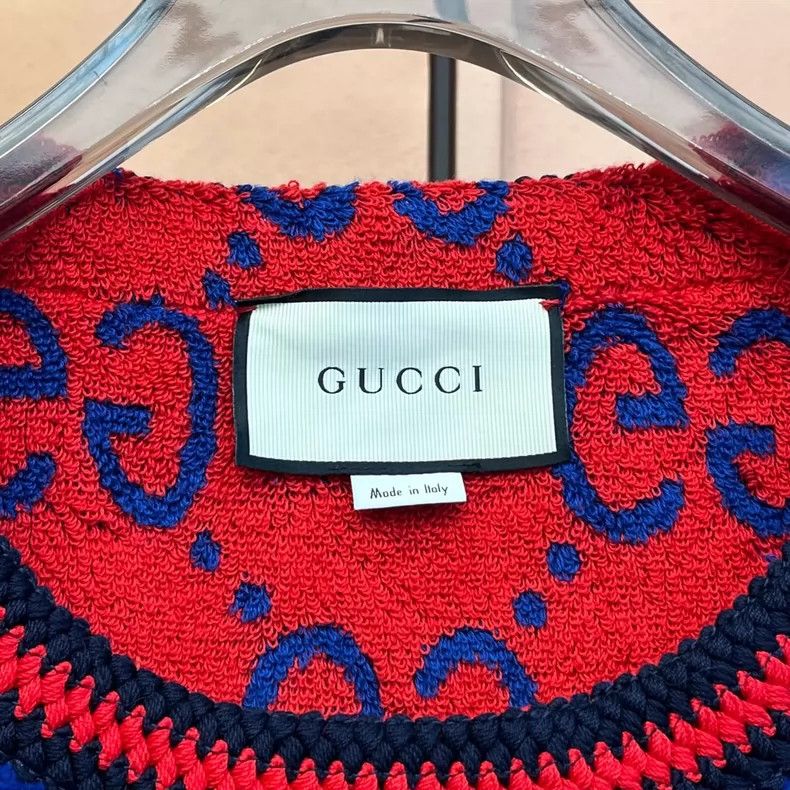 Gucci Gucci Red and blue contrast color old flower full print fle Size S / US 4 / IT 40 - 3 Thumbnail