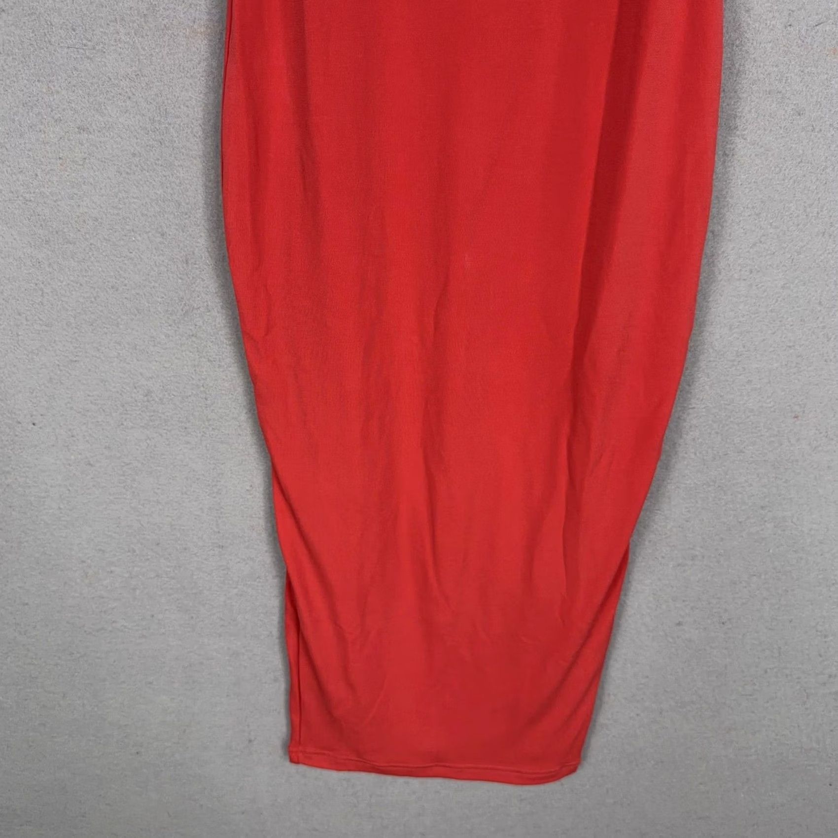 Vintage Nookie Mi Amore Criss Cross Shift Dress Womens 8 Watermelon Red Bodycon Midi V-Neck Spaghetti Crisscross Size M / US 6-8 / IT 42-44 - 3 Thumbnail