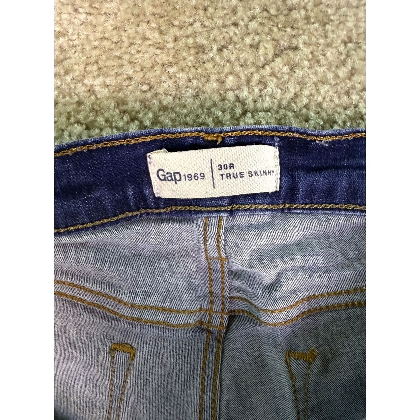 Gap Gap 1969 Womens Blue Denim Jeans Skinny Mid Rise 30R 30 Regular Size 30" / US 8 / IT 44 - 6 Thumbnail