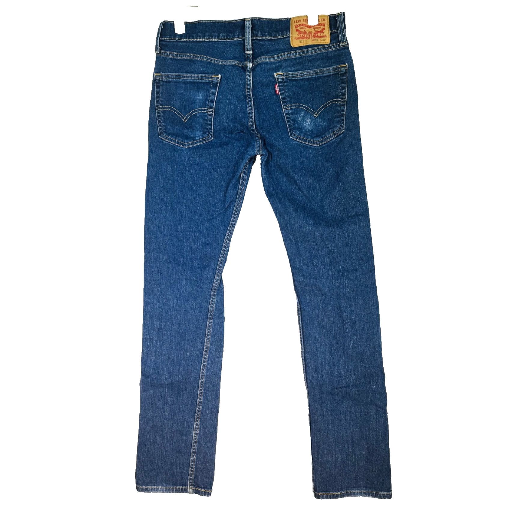 Levi's Levi's 513 Jeans Slim Straight Mens 29x32 Blue Medium Wash Denim Stretch Pocket Zipper Size US 29 - 2 Thumbnail