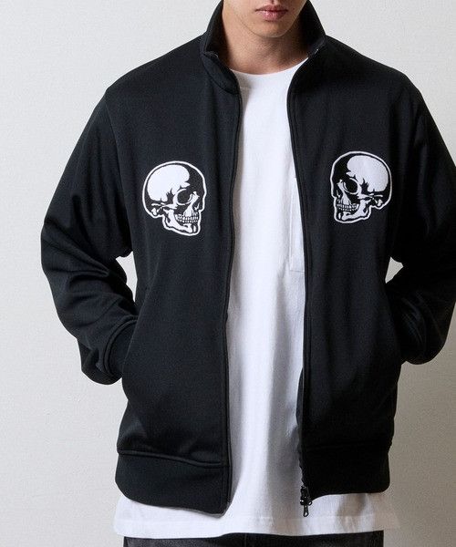 Number (N)ine NUMBER (N)INE 2P SKULL WAPPEN JERSEY STAND TRACK JACKET 3 Size US L / EU 52-54 / 3 - 3 Thumbnail