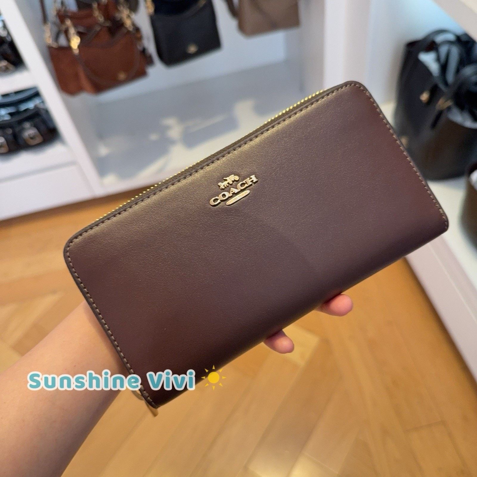 Coach NWT Coach Long Zip Around Phone Wallet CR623 Gold/Maple Size ONE SIZE - 2 Thumbnail