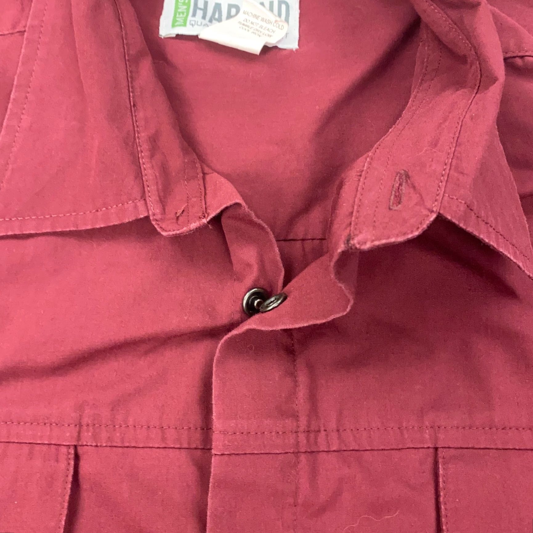 Haband Haband Shirt Mens M Maroon Snap Collar Shirt Outdoor Safari Haband Travelers Casual Workwear Sport Outdoor Size US M / EU 48-50 / 2 - 5 Thumbnail
