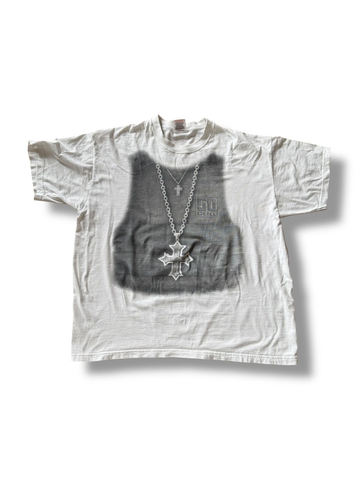 Rap Tees *RARE* 2003 Y2K 00s 50CENT CROSS GOD BULLETPROOF TEE Size US XL / EU 56 / 4 - 1 Thumbnail