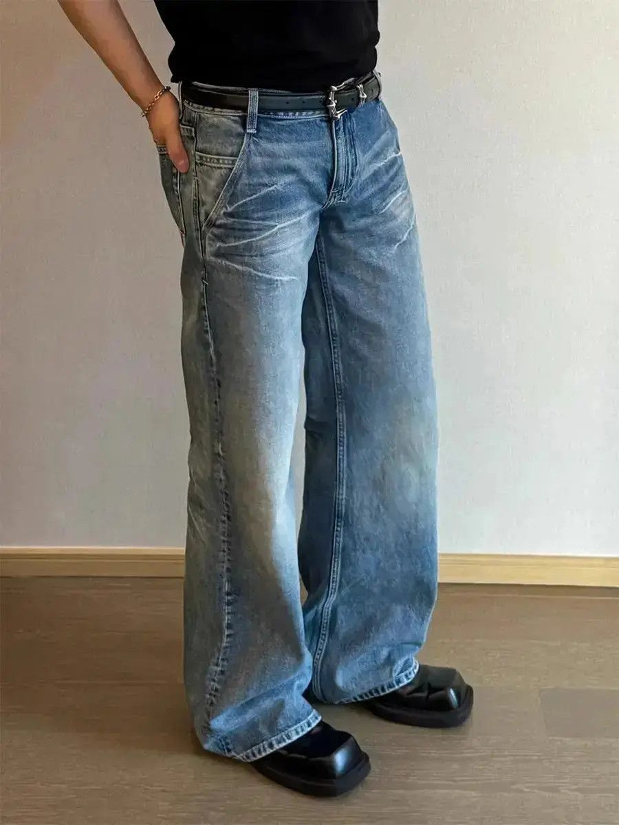 Japanese Brand Retro washed blue micro flared jeans Size US 32 / EU 48 - 3 Thumbnail