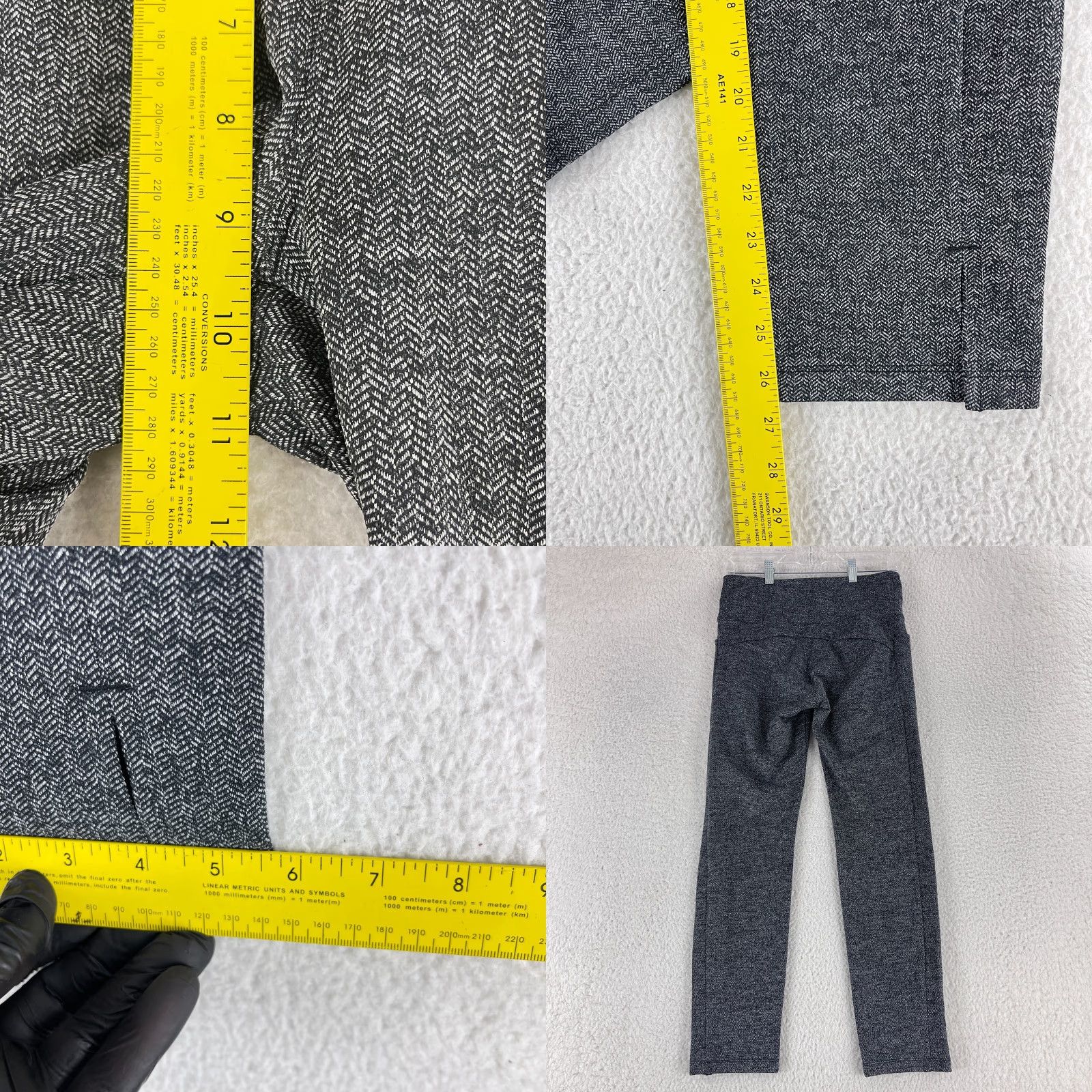 Athleta Athleta Gray Leggings Womens Size Small Herringbone Mercer Pull On Split Hem Size 28" / US 6 / IT 42 - 8 Thumbnail