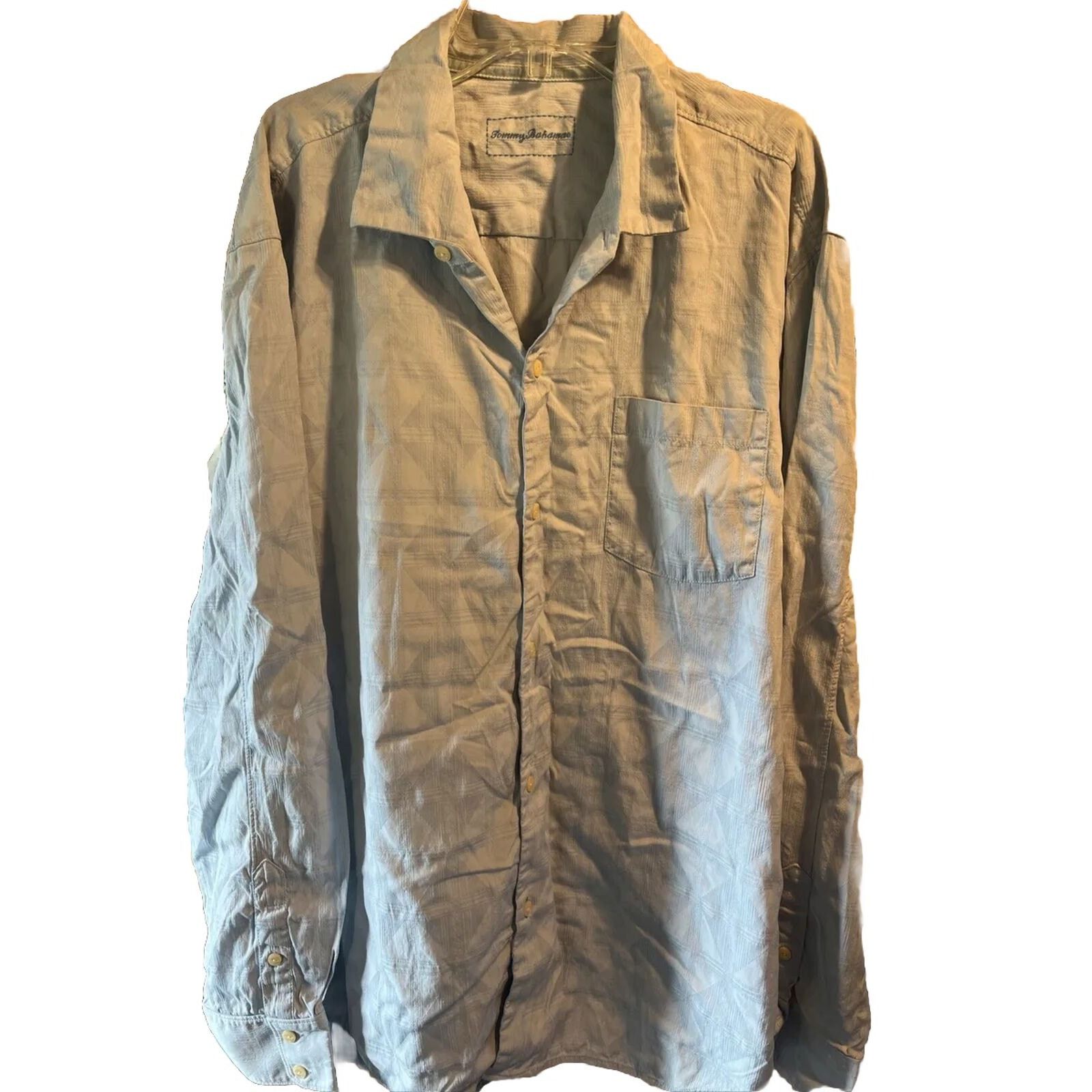 Tommy Bahama Tommy Bahama Men’s XL Light Blue LS Button Silk Blend Shirt Size US XL / EU 56 / 4 - 1 Thumbnail