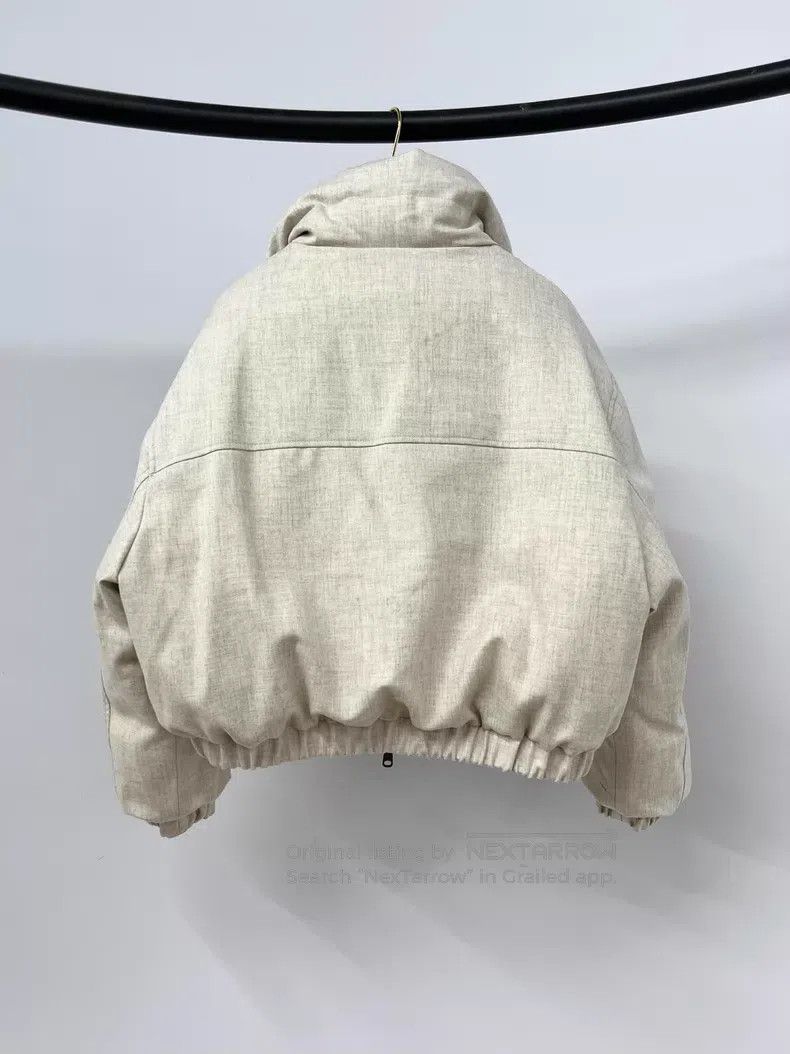 Brunello Cucinelli Brunello Cucinelli Beige Shiny Fabric Two-Way Wearable Dow Size XS / US 0-2 / IT 36-38 - 2 Thumbnail