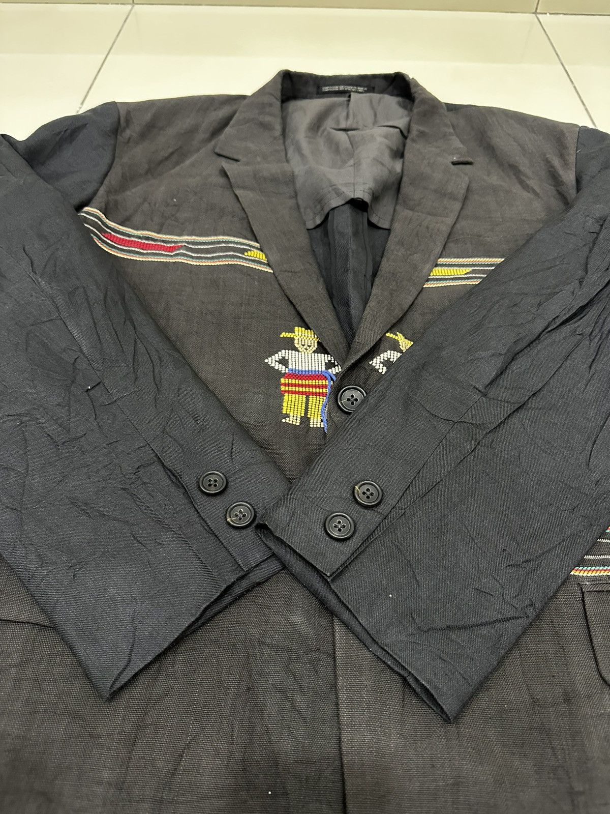 Yohji Yamamoto Rare Yohji Yamomoto Pour Homme SS92 Ethnic Embroidery Jacket Size US S / EU 44-46 / 1 - 7 Thumbnail