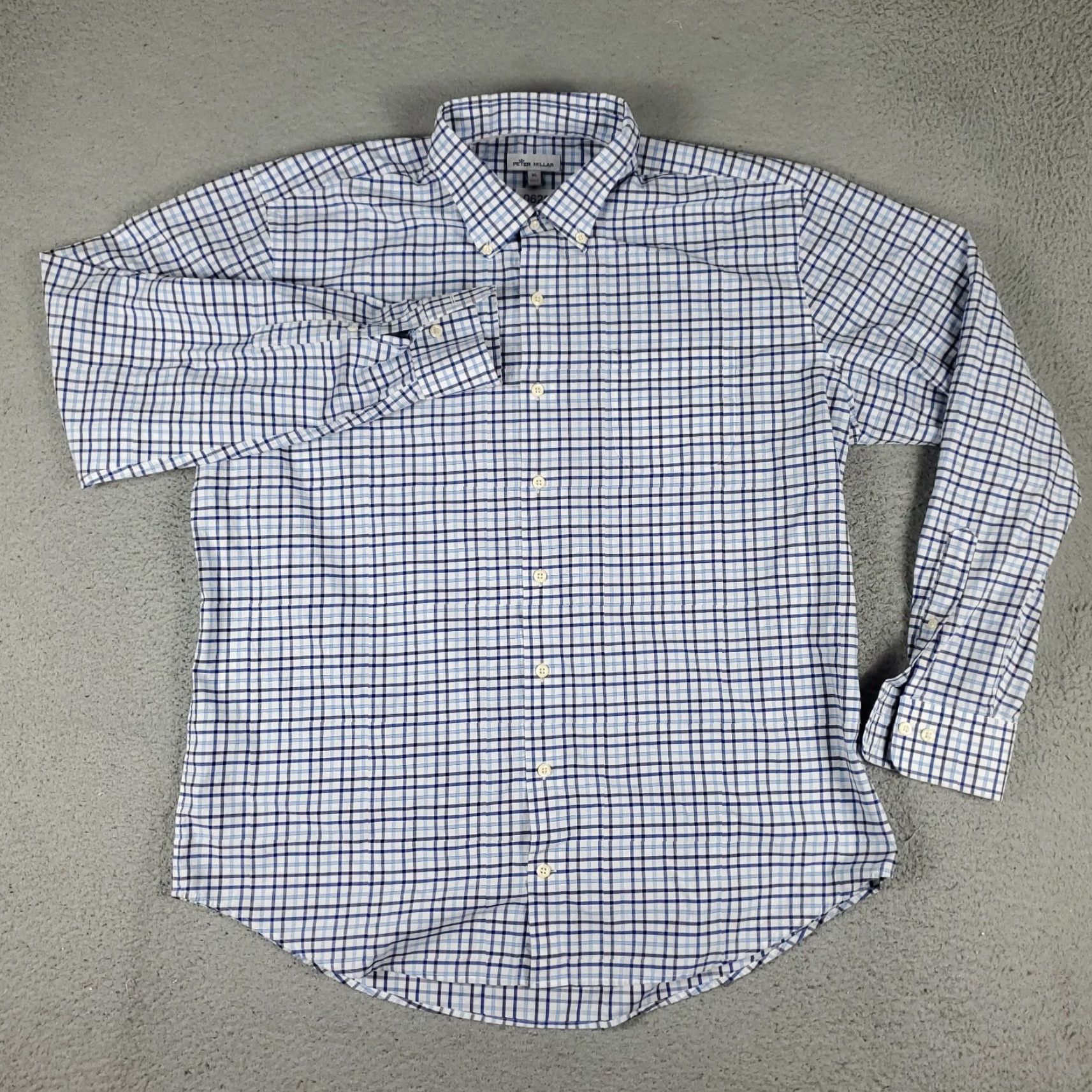 Peter Millar Peter Millar Shirt Mens XL Blue Plaid Long Sleeve Button-Up Size US XL / EU 56 / 4 - 2 Thumbnail