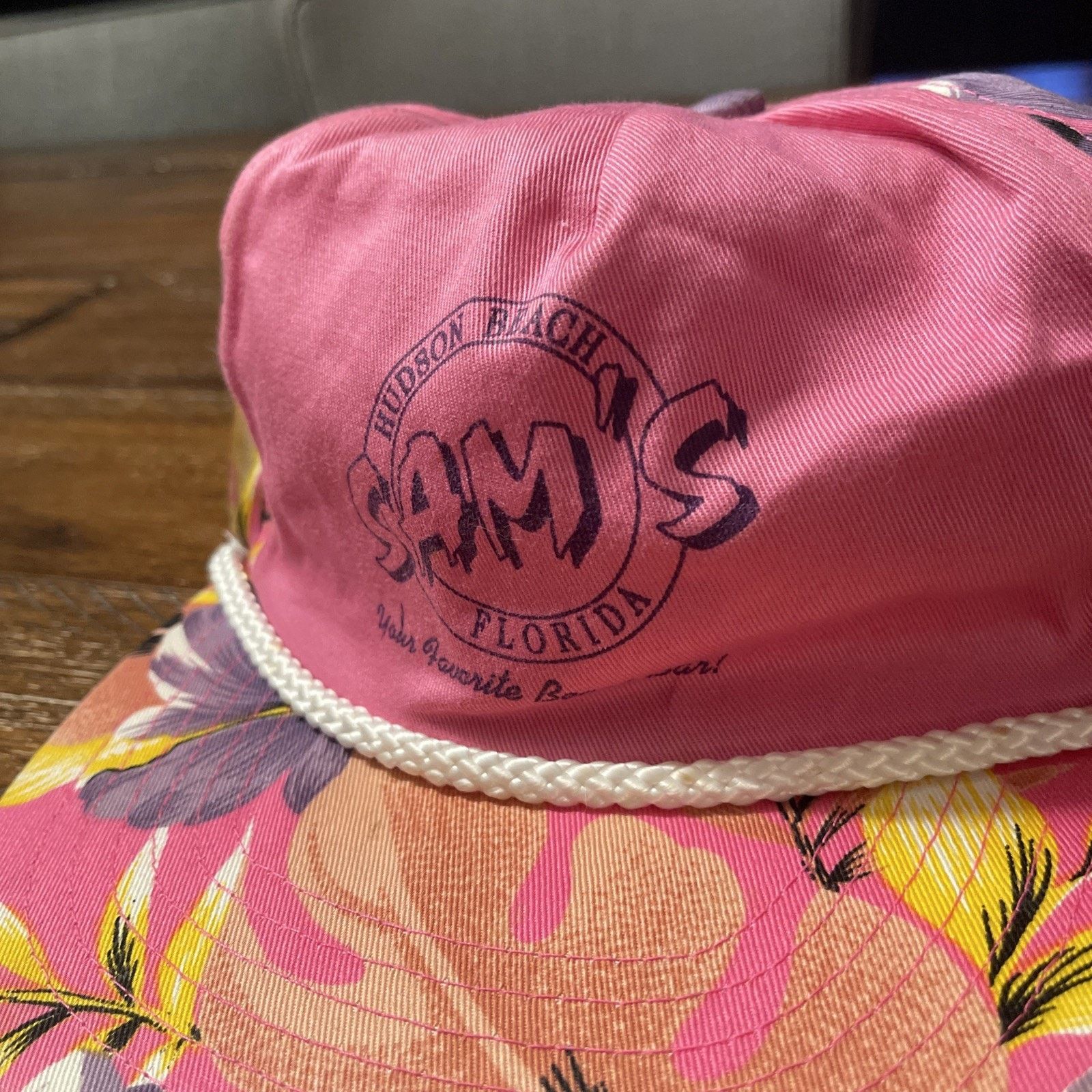 Hudson Vintage Sams Beach Bar Adjustable Cap Hudson Florida Pink Size ONE SIZE - 3 Thumbnail