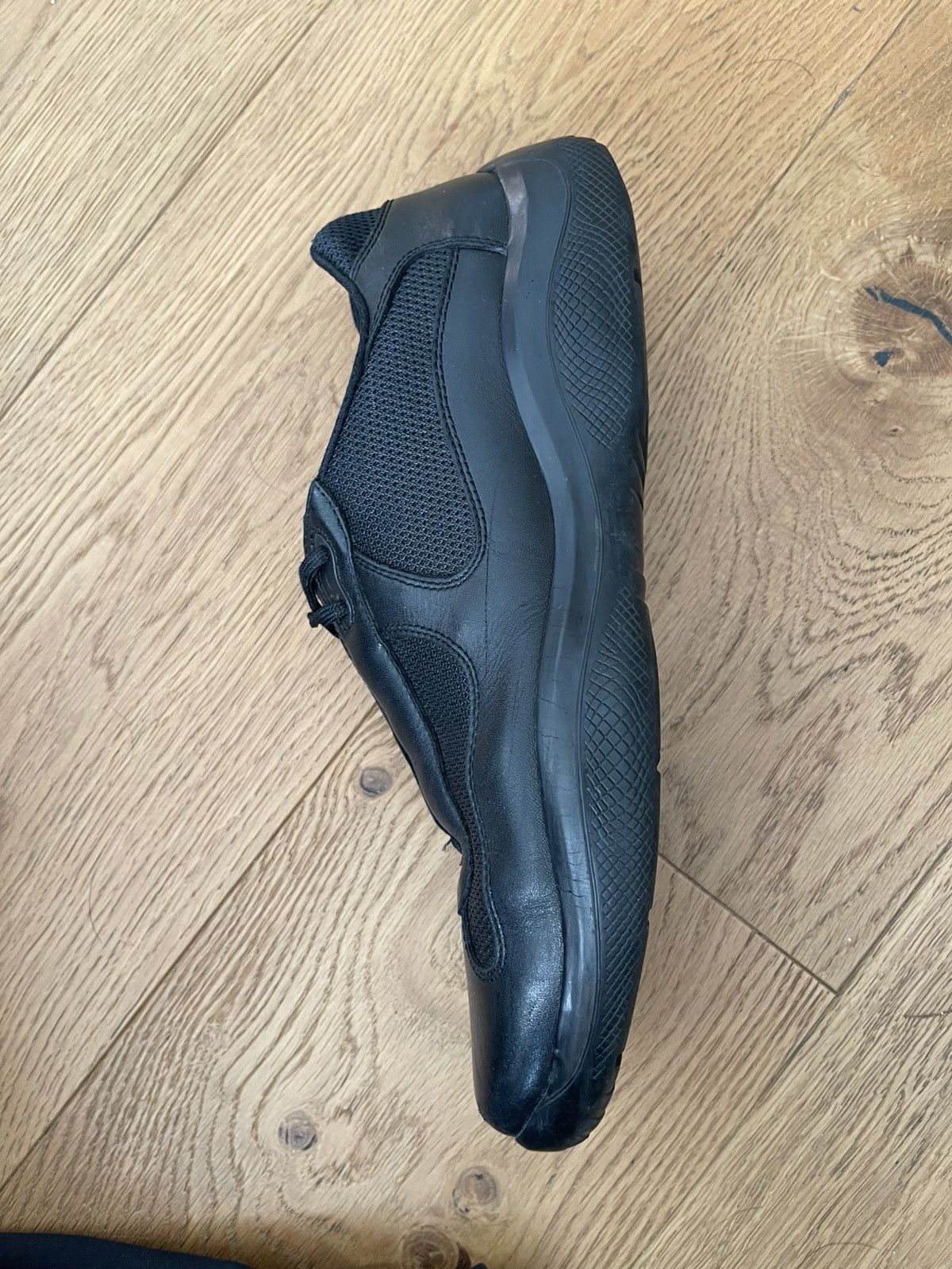 Prada Prada America’s Cup Sneakers Triple Black Leather / Mesh Size US 10.5 / EU 43-44 - 5 Thumbnail