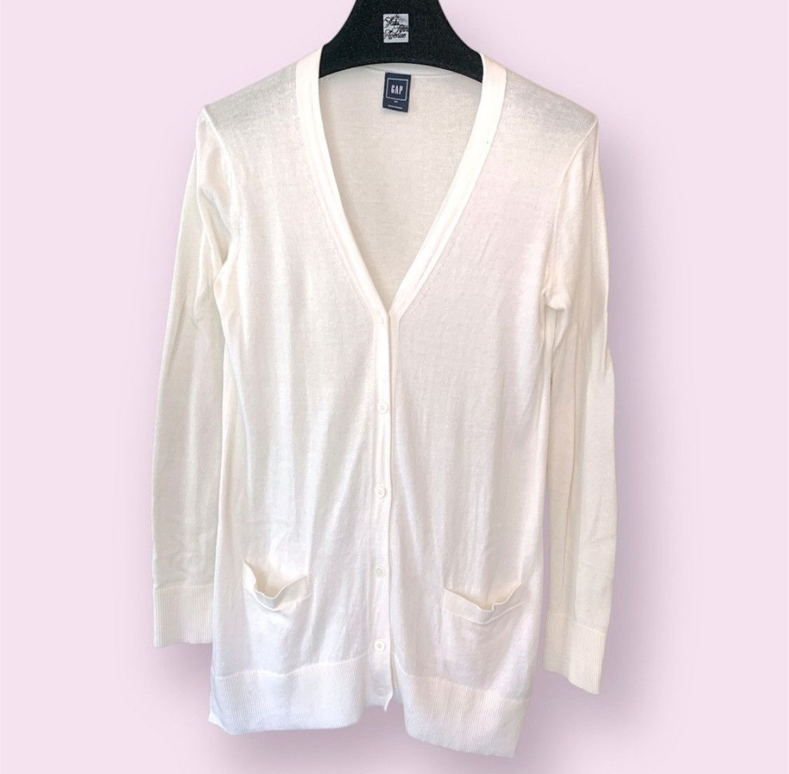 Gap White Cotton Cardigan Sweater Size XS / US 0-2 / IT 36-38 - 1 Thumbnail