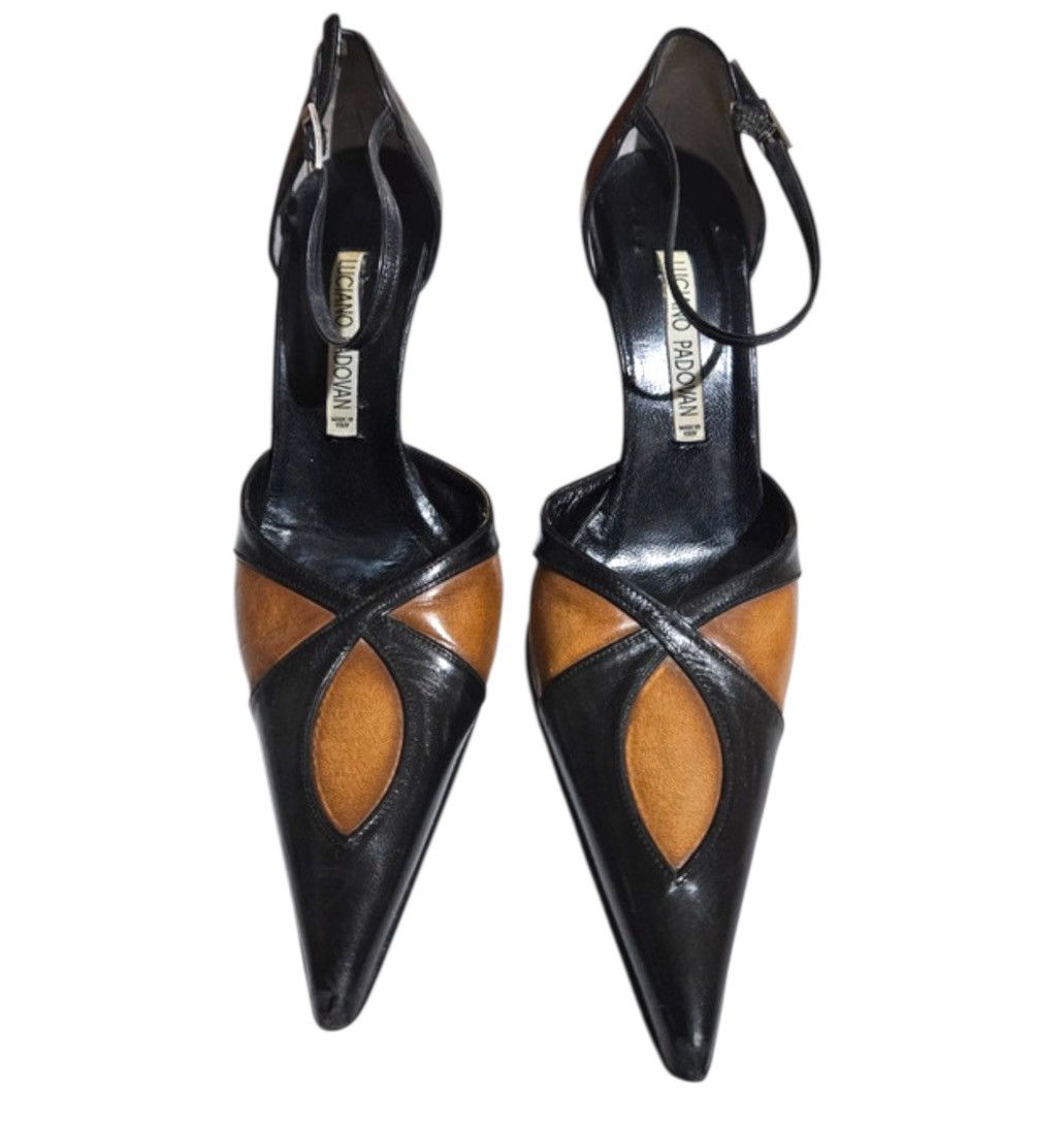 Luciano Barbera Luciano Padovan black leather stilleto 35 Size US 4 / IT 34 - 1 Thumbnail