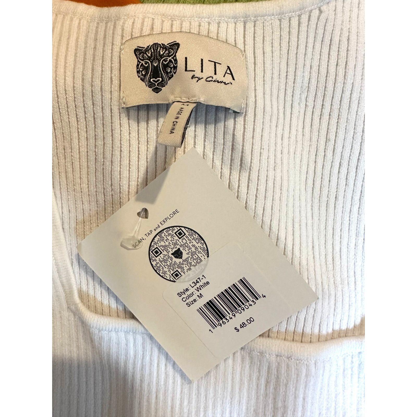 Other Lita by Ciara True Rib Crop Top - White - size M Size M / US 6-8 / IT 42-44 - 12 Thumbnail
