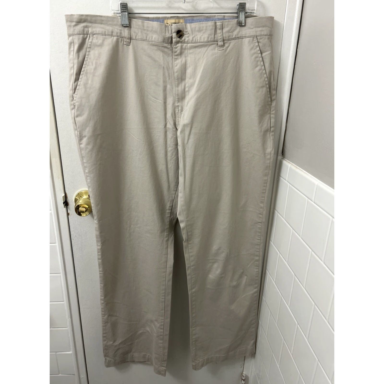 CO VINTAGE None RedHead Brand Co. Chino Pants Mens 40x34 Tan Khaki Straight Leg NWT Stretch Cotton Blend Leather? Size US 40 / EU 56 - 6 Thumbnail