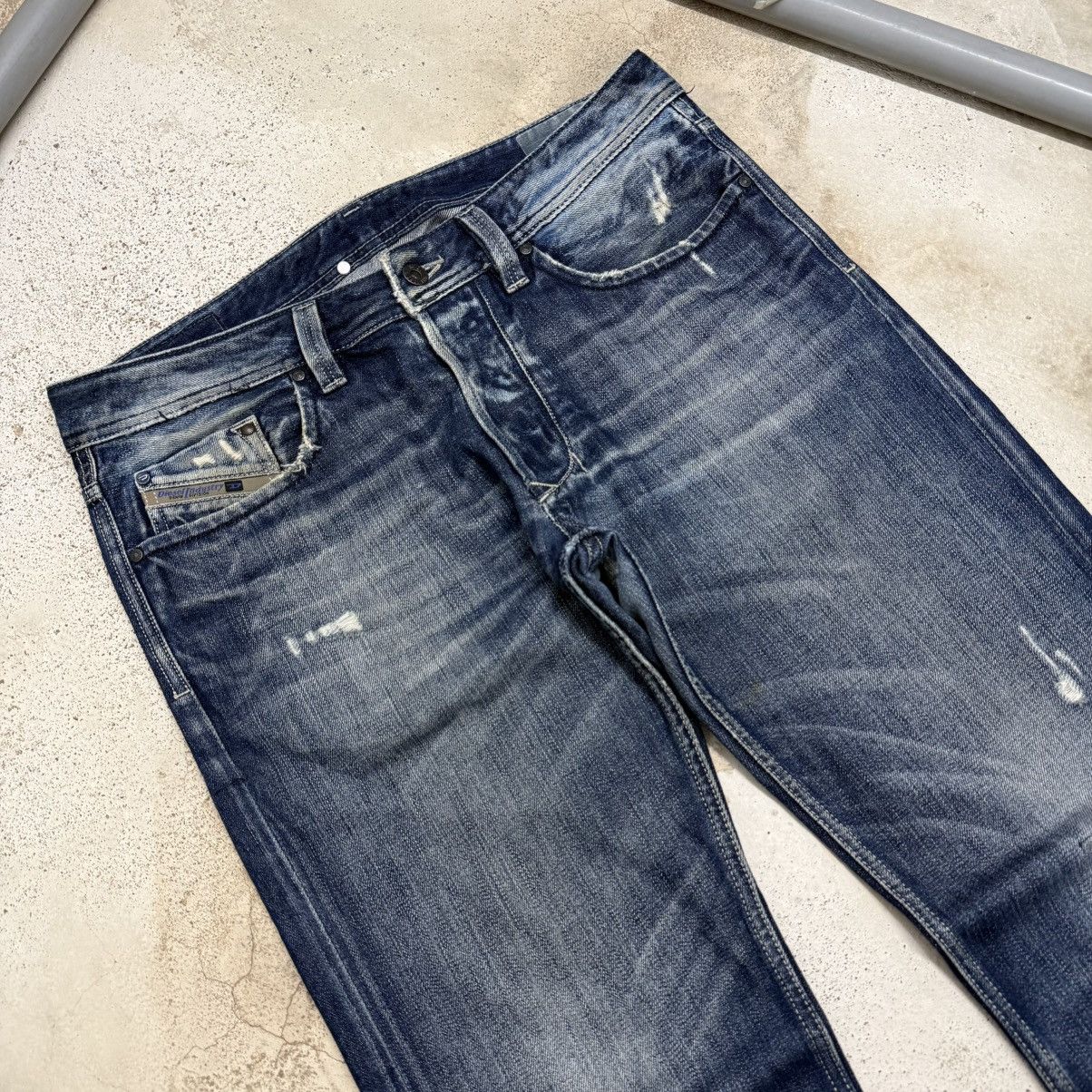 Diesel Diesel Industry Larkee Distress Whisker Button Denim Pants Size US 32 / EU 48 - 4 Thumbnail