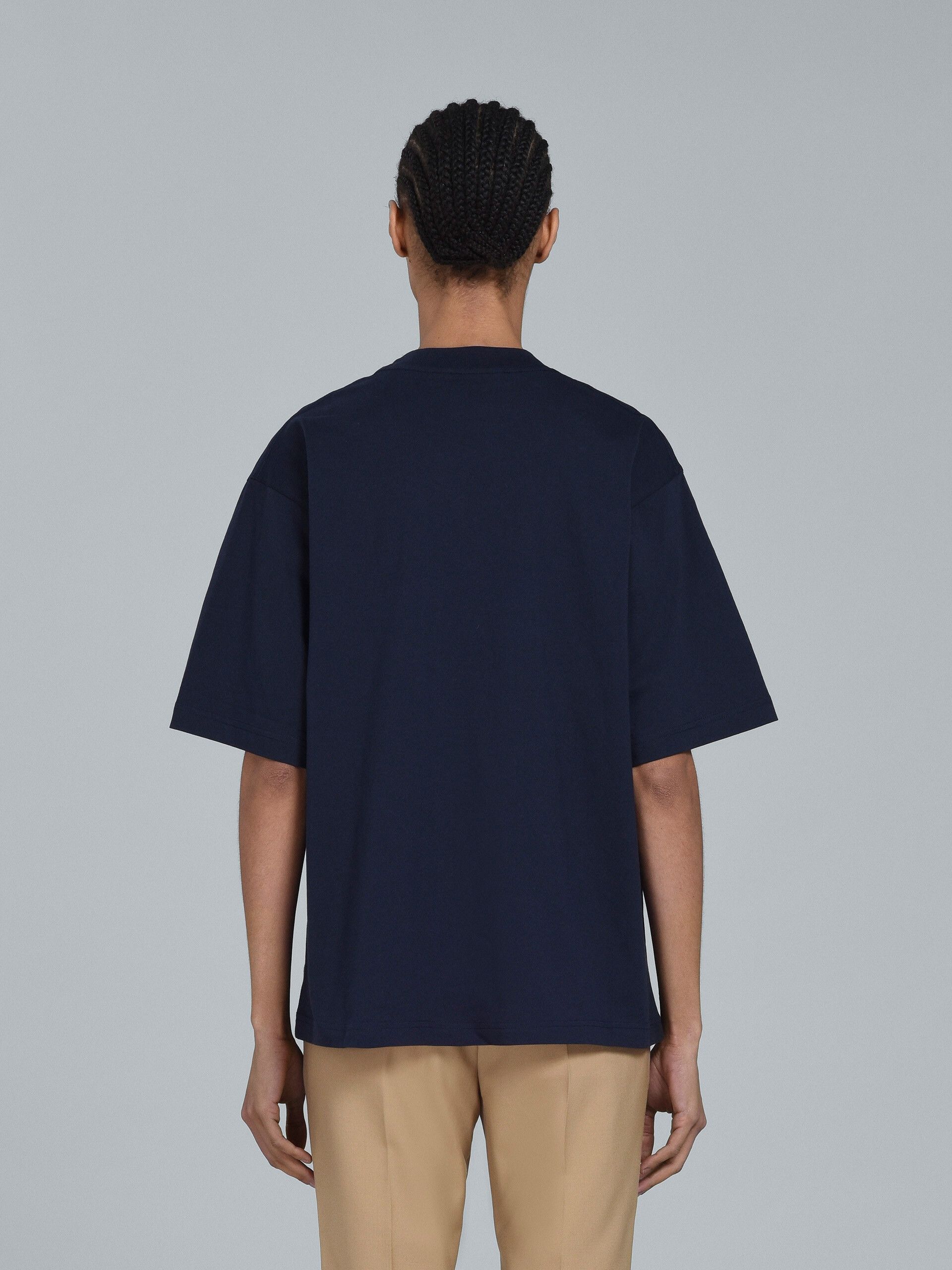 Marni o1f1d3z0825 Logo T-Shirt in Blue Size M / US 6-8 / IT 42-44 - 3 Thumbnail