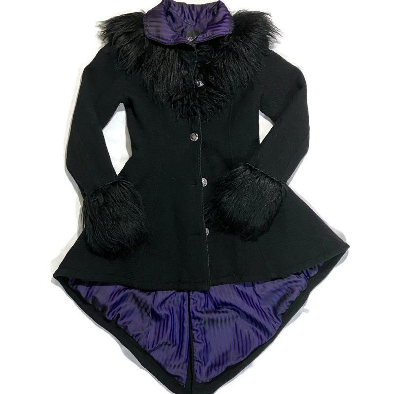 Lip Service Vtg Y2K Lip Service Wicked Winter Goth Coat Size ONE SIZE - 3 Thumbnail
