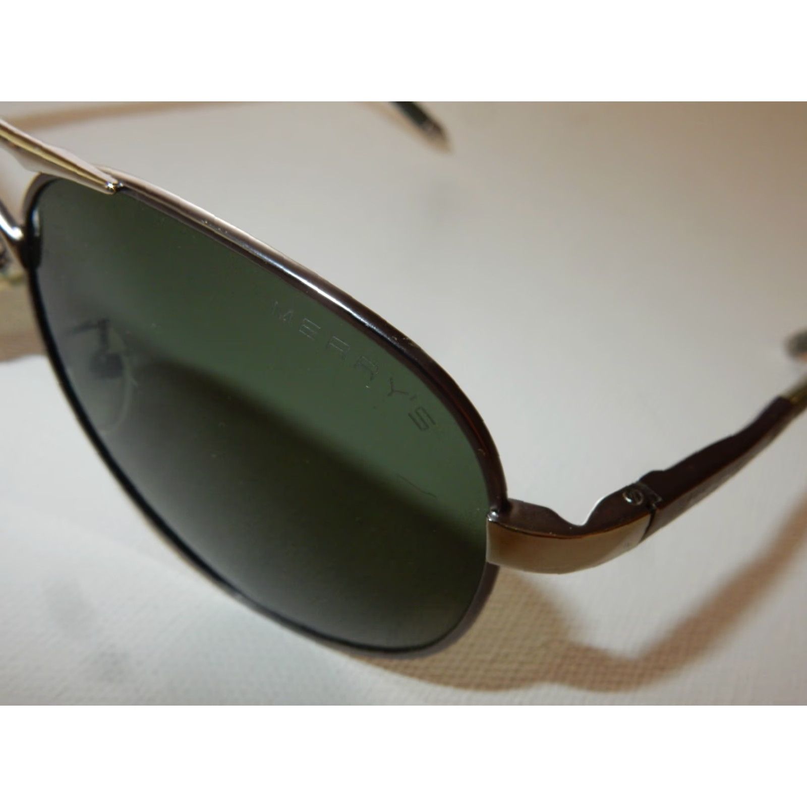 Vintage VINTAGE Merrys Aviator Sunglasses Men Silver Small Scratches Size ONE SIZE - 3 Thumbnail