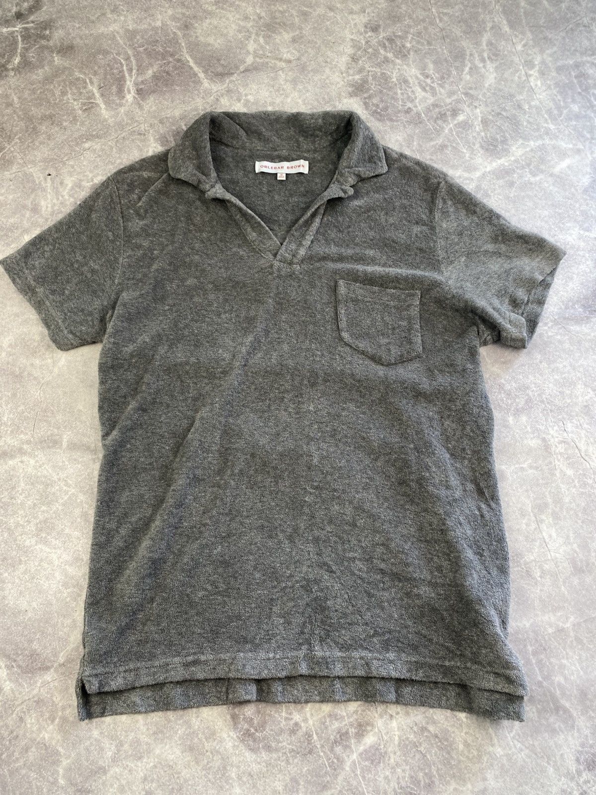 Orlebar Brown Towel Grey Polo Shirt Size M