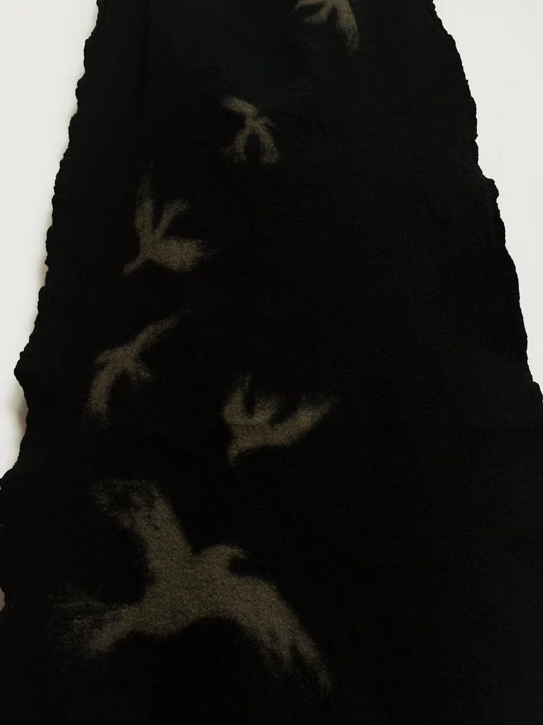 Yohji Yamamoto Yohji Yamamoto 11 aw Crow Pull-dyed Filled Wool Scarf 2505- Size ONE SIZE - 2 Thumbnail