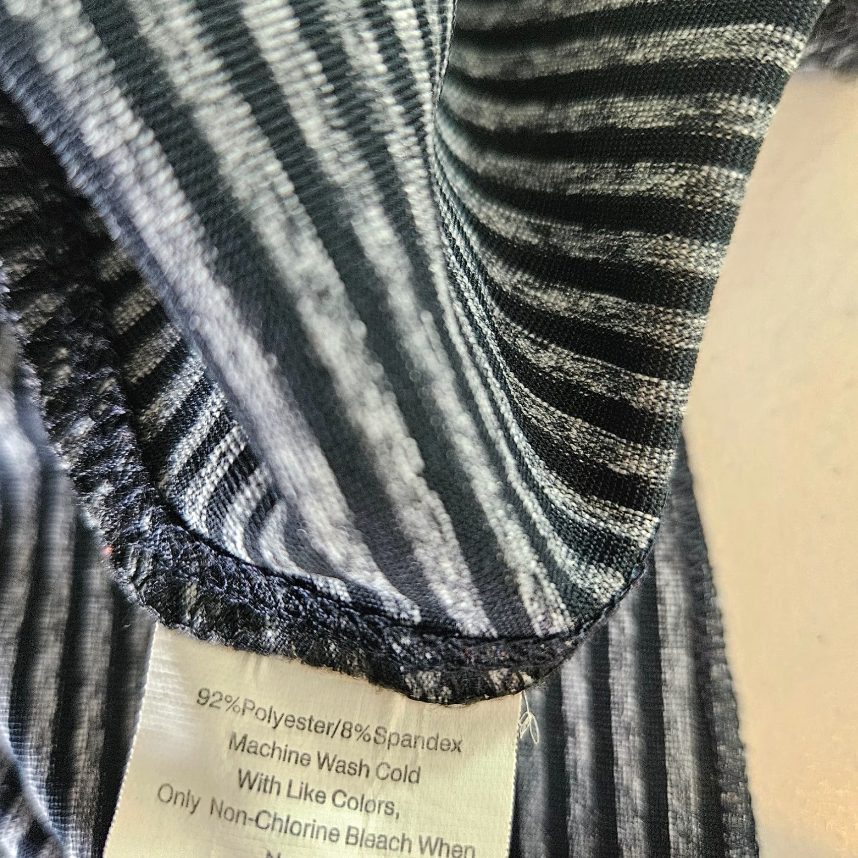 Vintage Tranquility Womens Skirt Sz XL Black Gray Stripes Pull On A-Line Short Size 40" / US 18 - 3 Thumbnail
