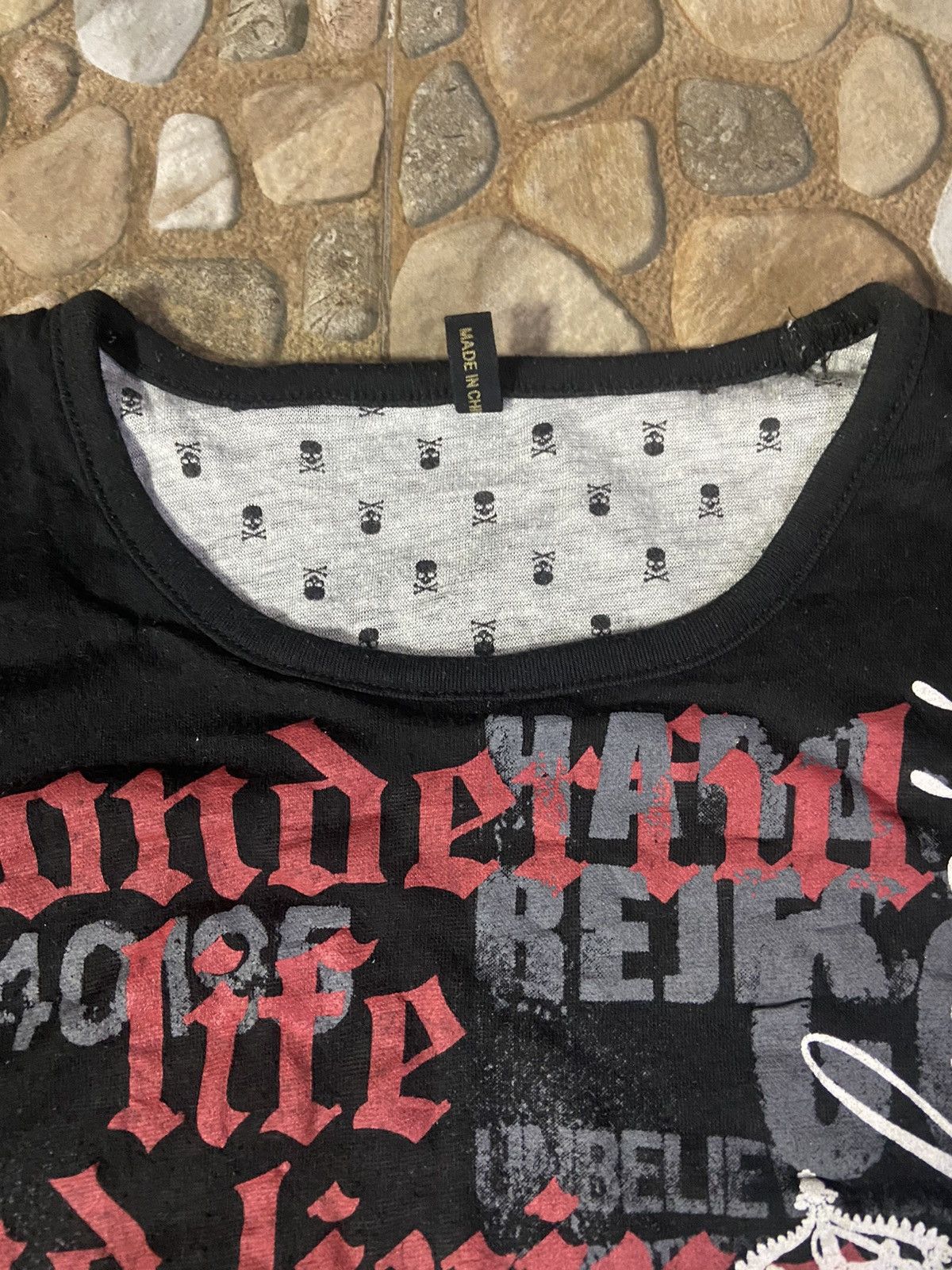 Hysteric Glamour VTG Y2K dangerous warning revesible t-shirt punk skulls Size US L / EU 52-54 / 3 - 6 Thumbnail