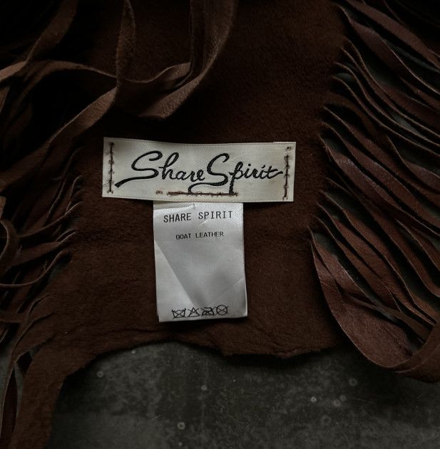 Share Spirit Homme SHARE SPIRIT Early Gemstone Fringe Leather Vest Size US M / EU 48-50 / 2 - 3 Thumbnail