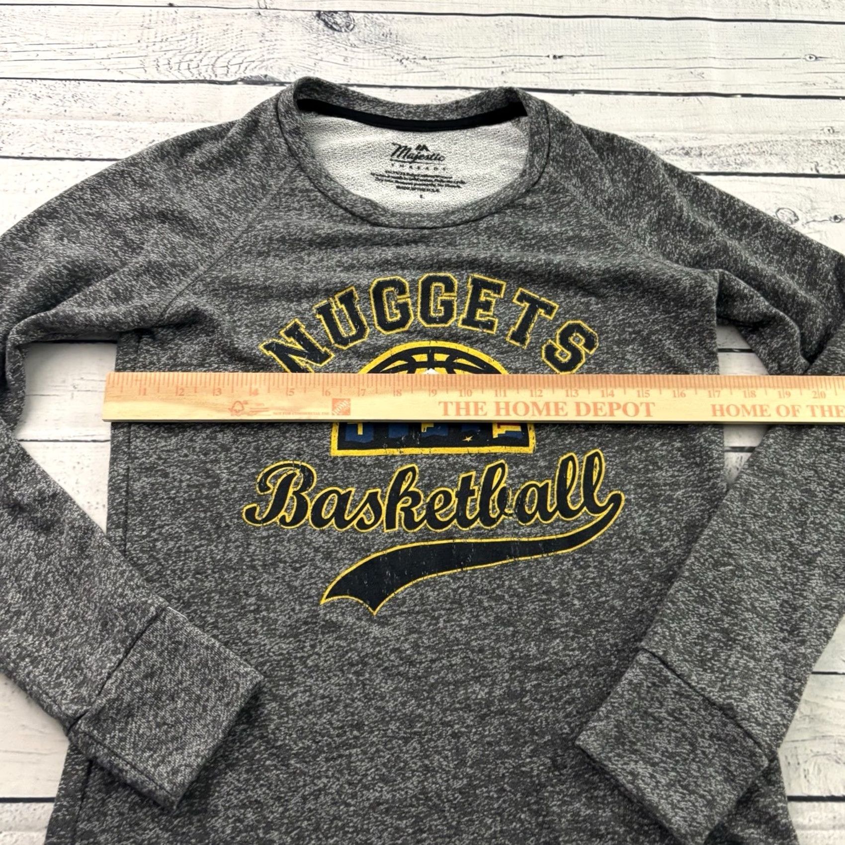Vintage Majestic Denver Nuggets Pullover Sweatshirt Women's Large Gray Regular Logo Sports Shirt Pullover Mens Womens Boys Girls Size L / US 10 / IT 46 - 4 Thumbnail