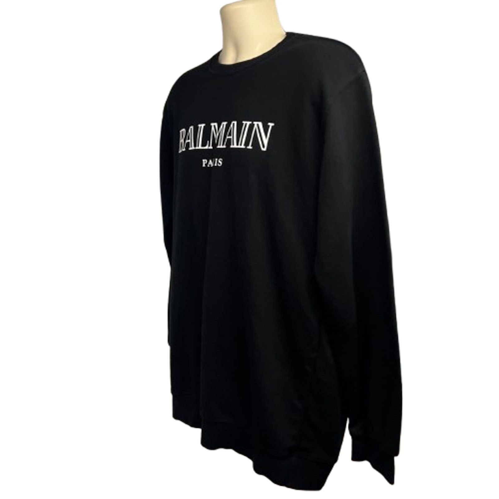 Balmain BALMAIN Paris Spell Out Black Graphic Sweatshirt 2XL Stretch Size XXL / US 16-18 / IT 52-54 - 3 Thumbnail