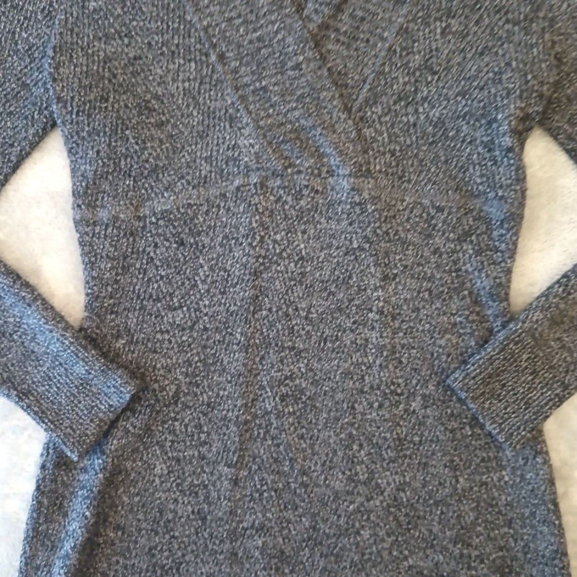 Athleta Athleta Sweater Dress M Gray Long Sleeve Wool Blend Knit Pullover V-Neck Women Size M / US 6-8 / IT 42-44 - 4 Thumbnail