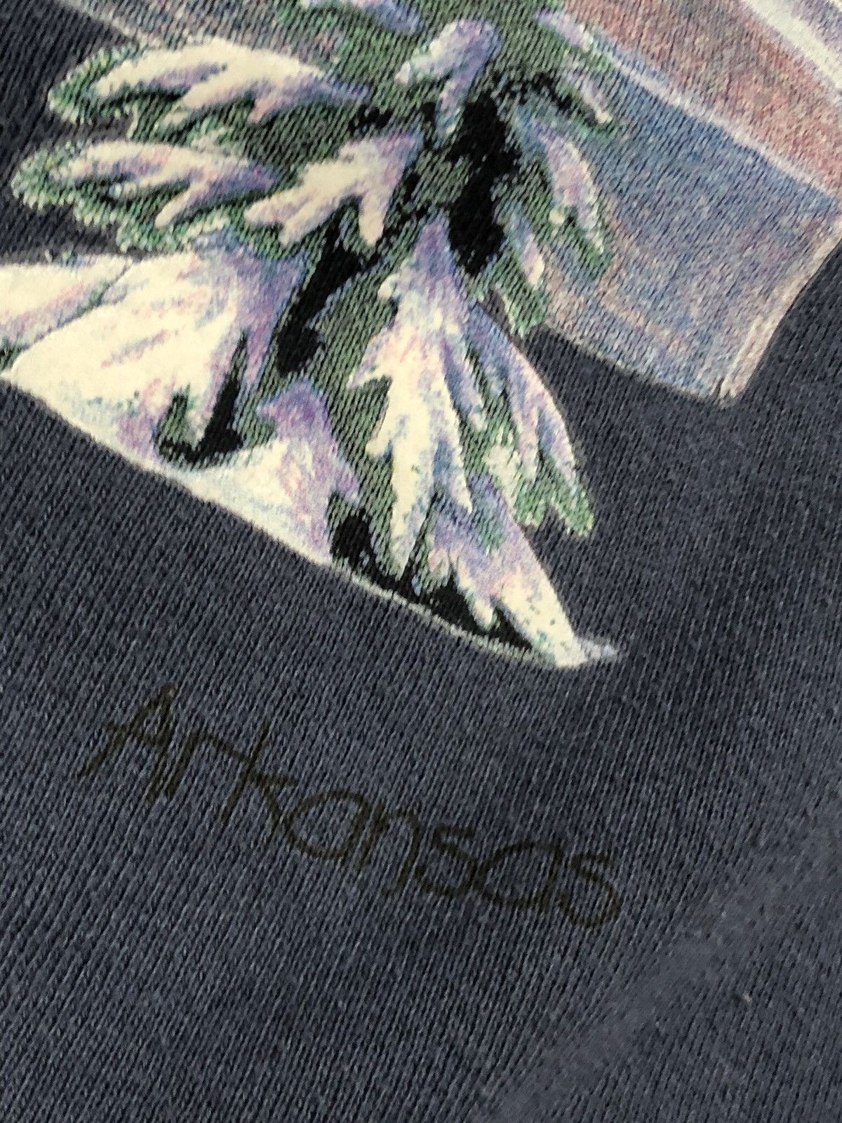 Vintage 90s Arkansas The Old Mill at Wintertime Sweatshirt Size L / US 10 / IT 46 - 3 Thumbnail