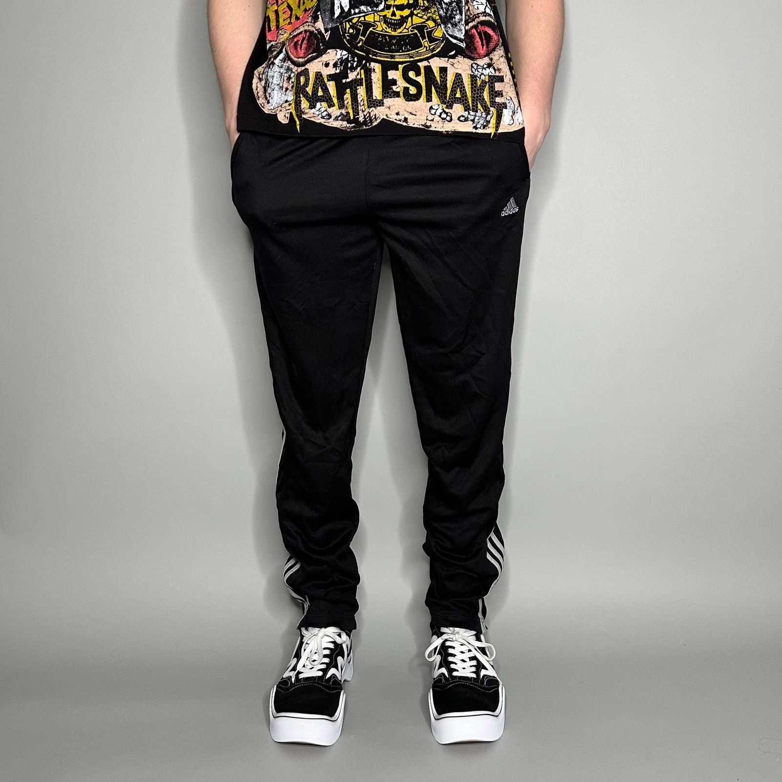 Adidas Vintage Y2K Adidas Joggers Mens L Slim Fit Black Polyester Size US 34 / EU 50 - 2 Thumbnail