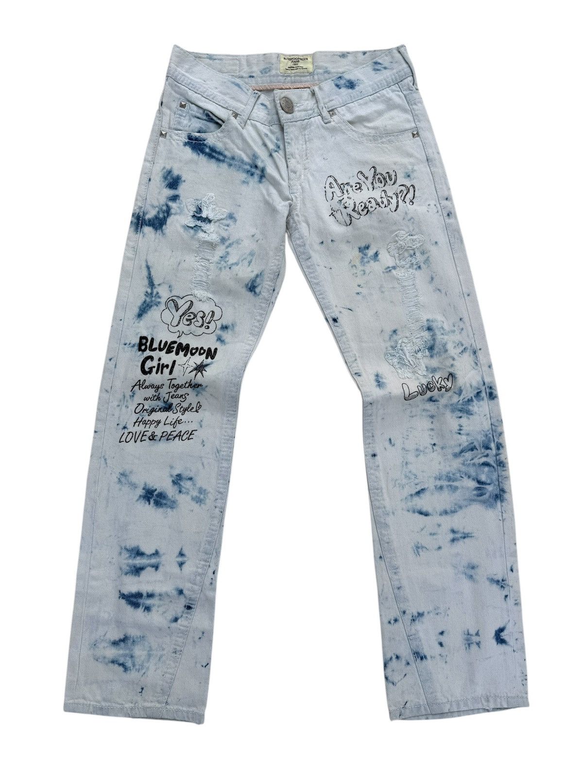 Hysteric Glamour BLUE MOON BLUE JEANS DISTRESSED STYLE JEANS Size 30" / US 8 / IT 44 - 1 Thumbnail
