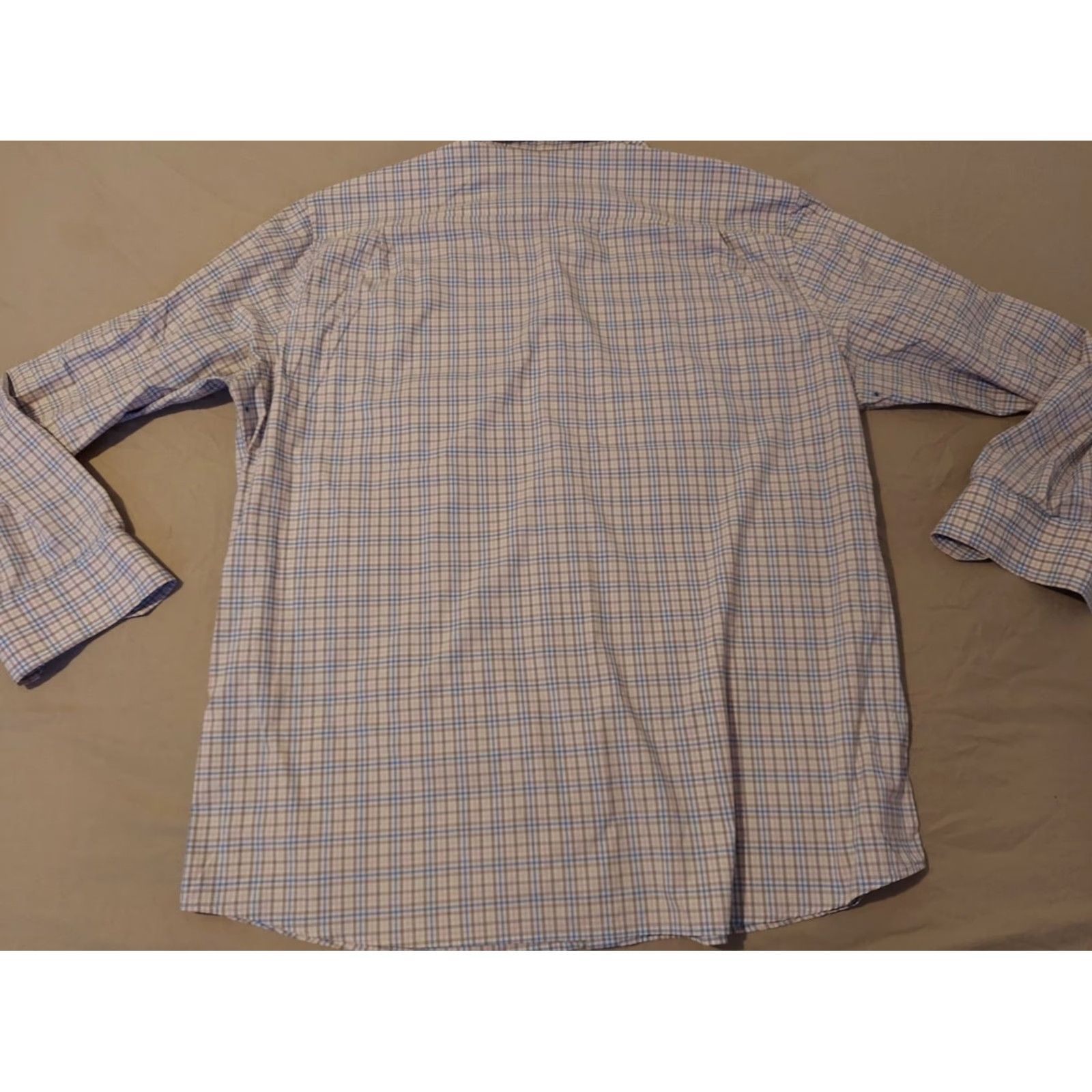 Southern Tide Mens Southern Tide Dress Shirt Button-Up 2XL Khaki Beige Plaid Long Sleeve Casual Mens Shirt Size 48R - 5 Thumbnail