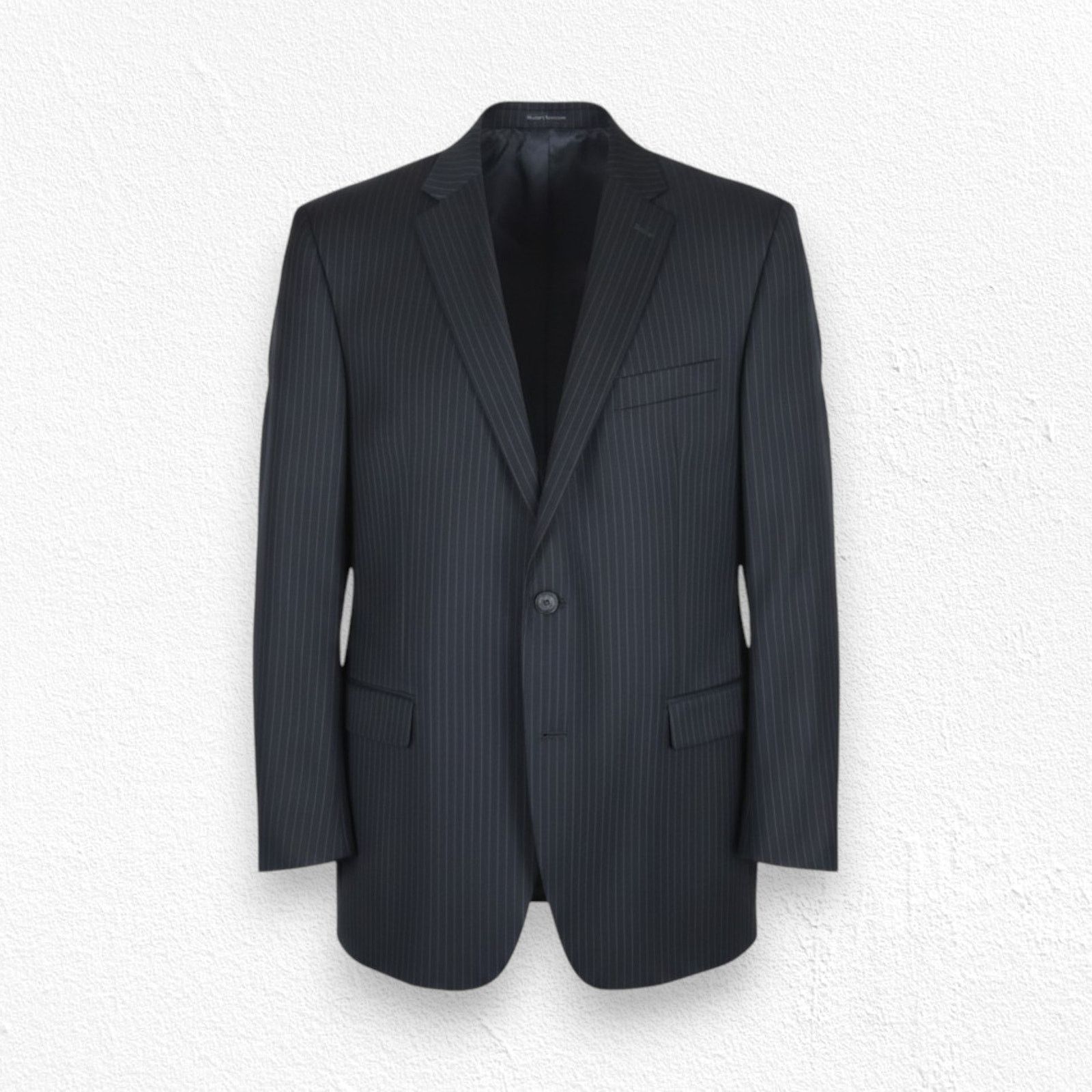 Lauren Ralph Lauren Y2K LRL Black Pinstripe Wool Suit Jacket Size 48 Size 48R - 1 Thumbnail
