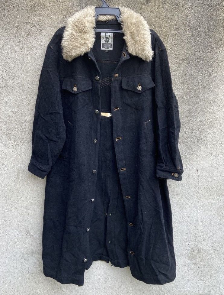 Jean Paul Gaultier Jean Paul gaultier Faux Fur Collar Long Coat Wool Overall Size US L / EU 52-54 / 3 - 2 Thumbnail