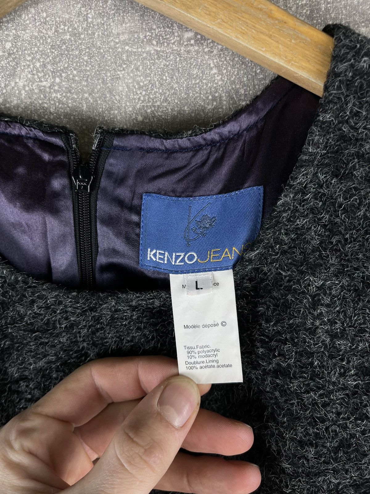 Kenzo Kenzo Jeans Embroidered Wool Blazer Dress Set Early 00s Gray Size L / US 10 / IT 46 - 22 Thumbnail