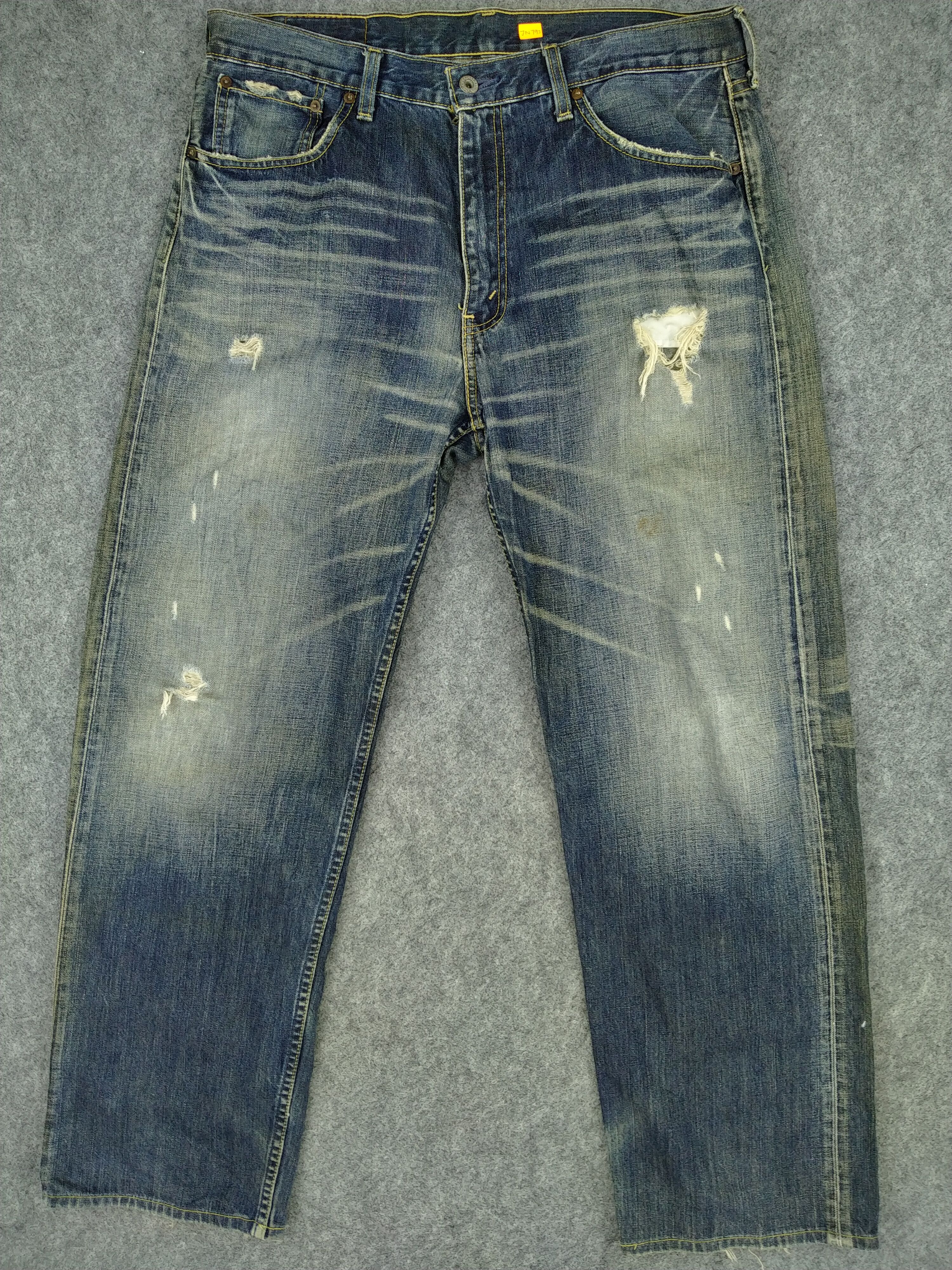image of Distressed Denim x Levis Vintage Levi's 503 Dirty Whisker Denim 36X31 -Jn793 in Dirty Used Blue