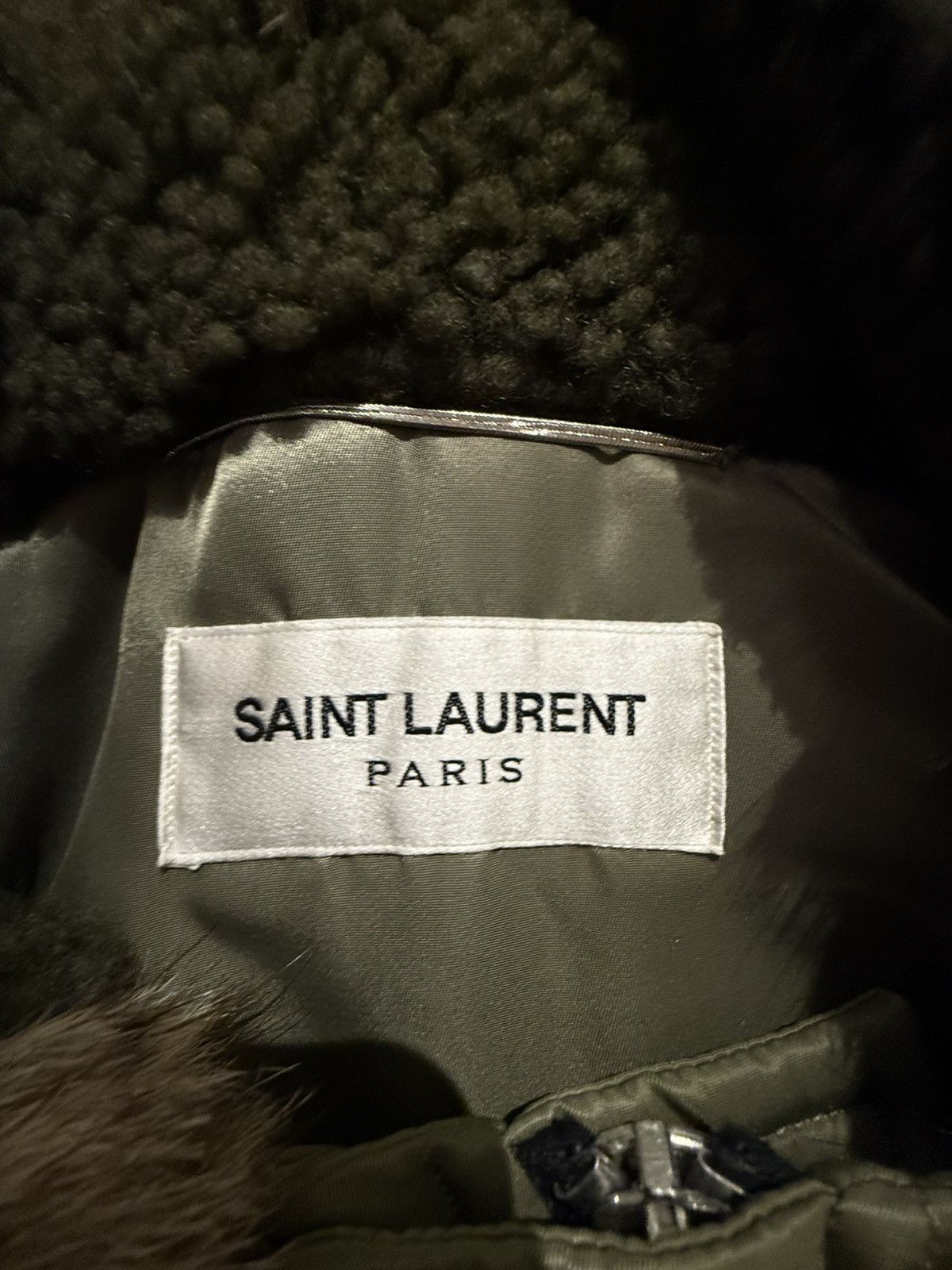 Saint Laurent Paris FW15 Saint Laurent fur hoodie MA-1 parka coat Hedi Slimane Size US L / EU 52-54 / 3 - 17 Thumbnail