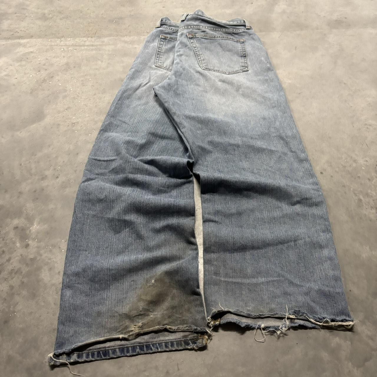 Japanese Brand × Vintage Crazy Vintage Y2K/2000s Baggy Faded Light Wash Skater Wide Leg Denim Jeans! Size US 38 / EU 54 - 4 Thumbnail