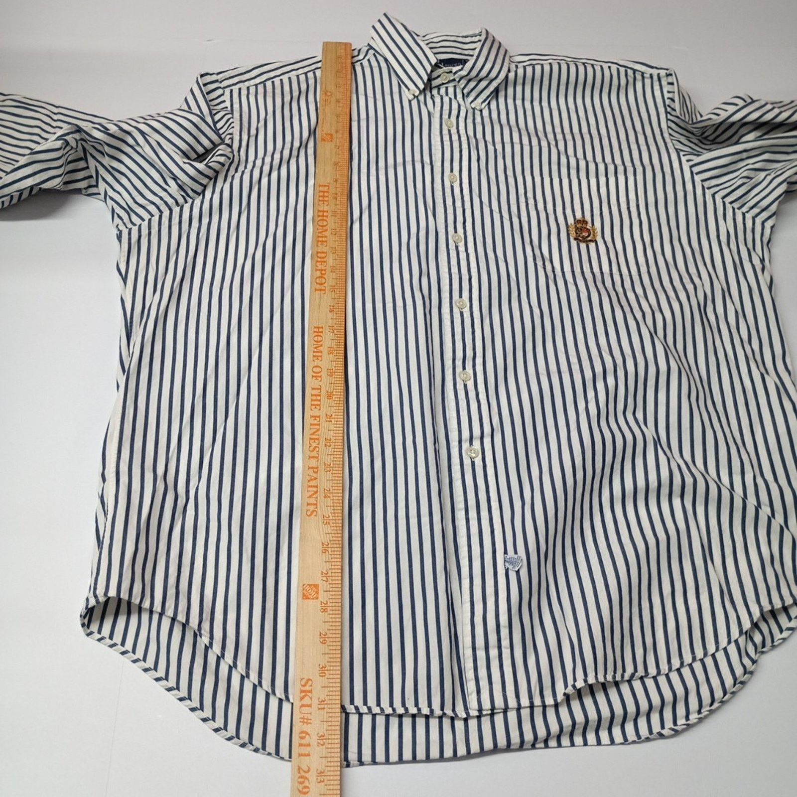Polo Ralph Lauren Vintage Polo Ralph Lauren Striped Blue/White Shirt Size XL Size US XL / EU 56 / 4 - 6 Thumbnail
