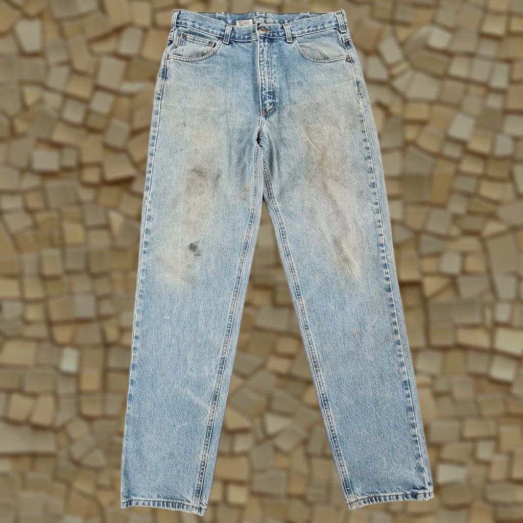 Carhartt Carhartt Jeans Mens Blue W34 L34 Relaxed Tapered Fit Denim Bum 100% Cotton Logo Pocket USA Hipster Retro Vintage N/A Size US 34 / EU 50 - 1 Thumbnail