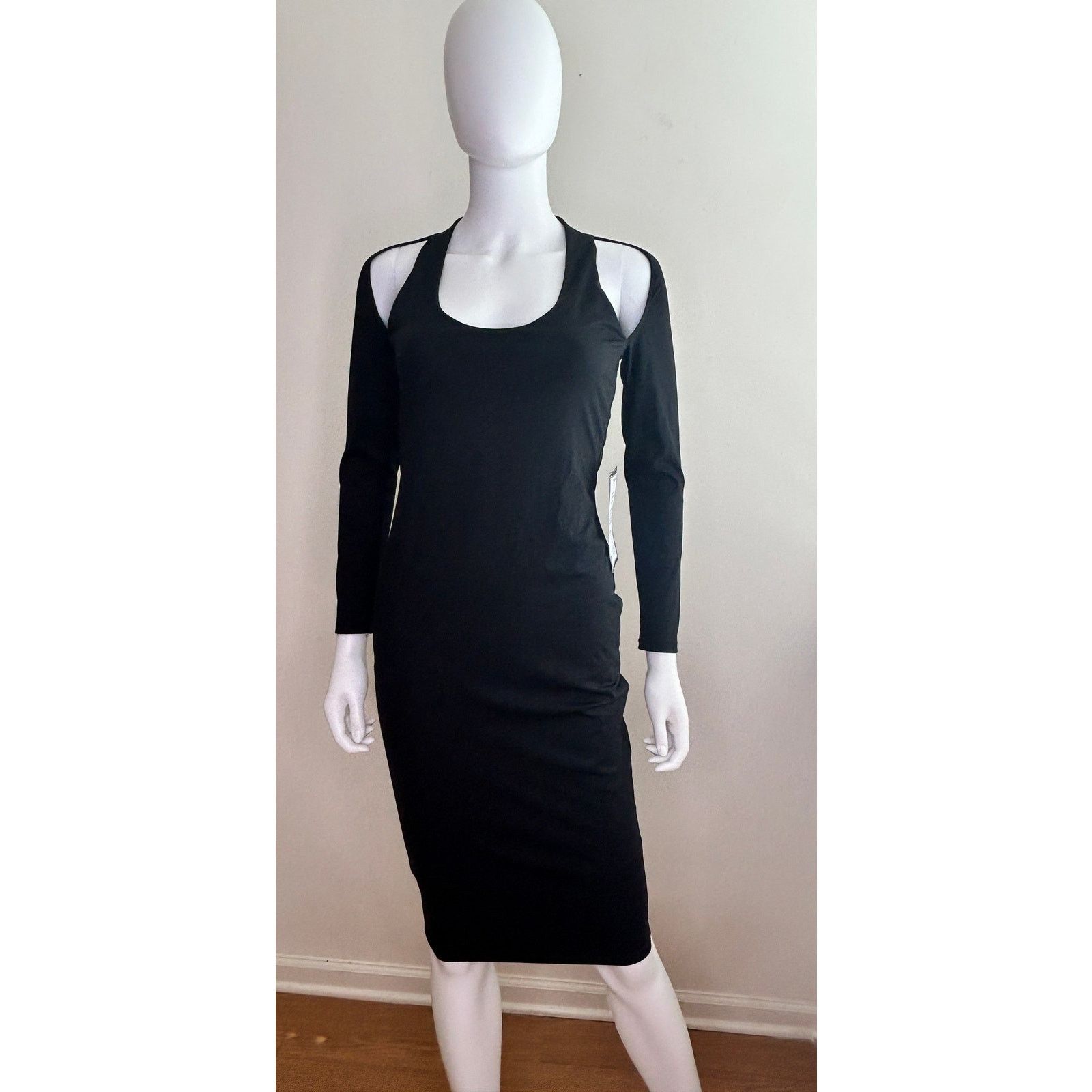 Bebe bebe Cold Shoulder Halter Bodycon Cocktail Dress Women S NWT Size S / US 4 / IT 40 - 1 Thumbnail