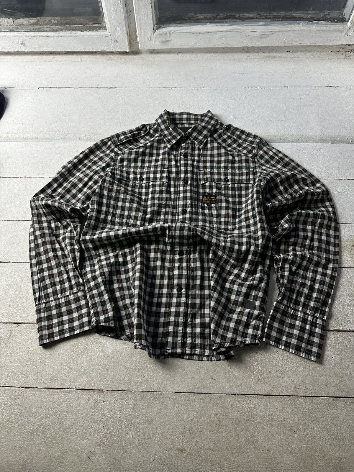 G-Star 🚨VINTAGE BIG LOGO G STAR RAW LONGSLEEVE SHIRT ZIP PEARL Size US M / EU 48-50 / 2 - 1 Thumbnail